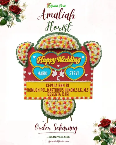 Karangan Papan Bunga Pernikahan di Kesamben